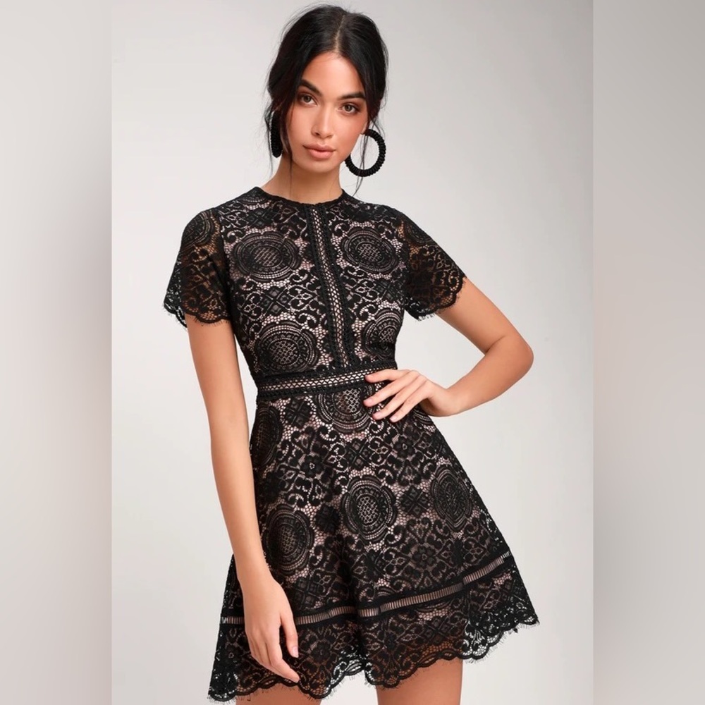 BB Dakota Black Lace Mini Dress